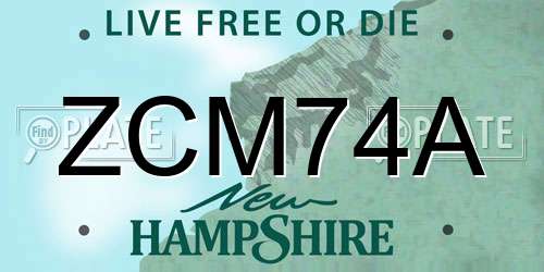 ZCM74A New Hampshire License Plate