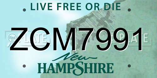 ZCM7991 New Hampshire License Plate