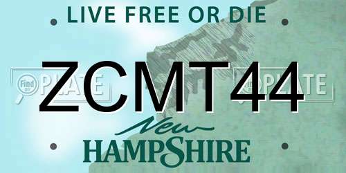 ZCMT44 New Hampshire License Plate