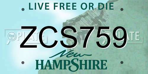 ZCS759 New Hampshire License Plate