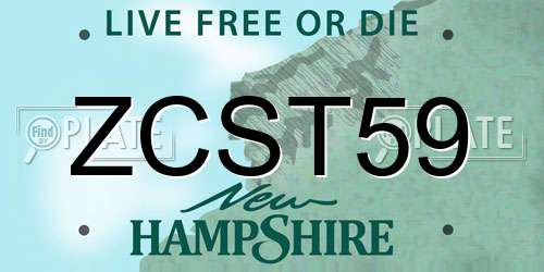 ZCST59 New Hampshire License Plate
