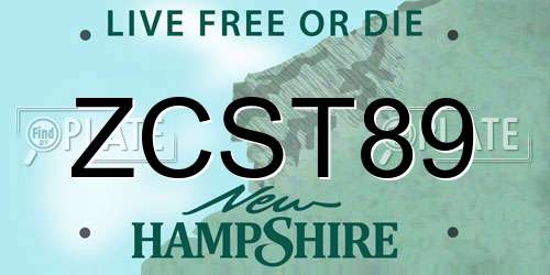 ZCST89 New Hampshire License Plate