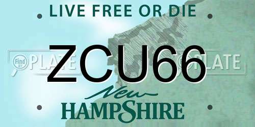 ZCU66 New Hampshire License Plate