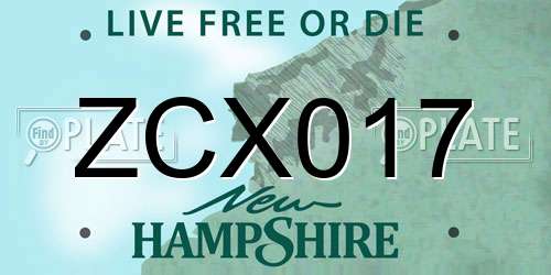 ZCX017 New Hampshire License Plate