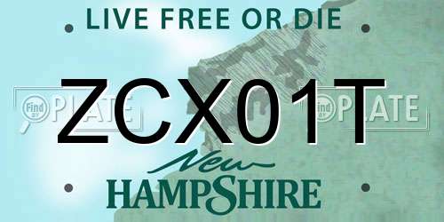 ZCX01T New Hampshire License Plate