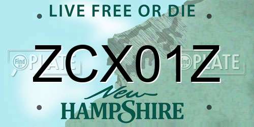 ZCX01Z New Hampshire License Plate
