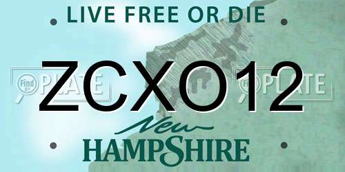 ZCXO12 New Hampshire License Plate