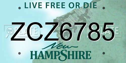 ZCZ6785 New Hampshire License Plate