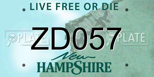 ZD057 New Hampshire License Plate