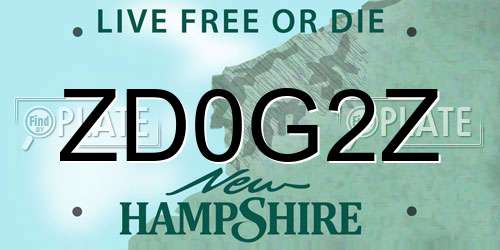 ZD0G2Z New Hampshire License Plate