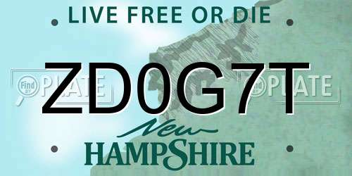 ZD0G7T New Hampshire License Plate