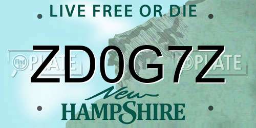 ZD0G7Z New Hampshire License Plate