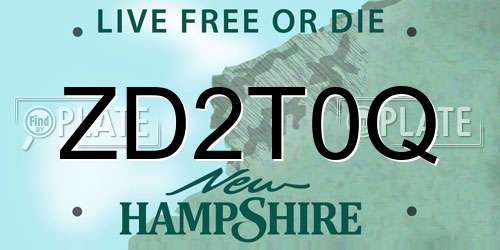 ZD2T0Q New Hampshire License Plate