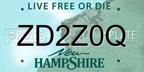 ZD2Z0Q New Hampshire License Plate