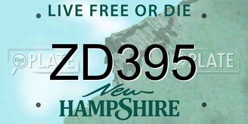 ZD395 New Hampshire License Plate