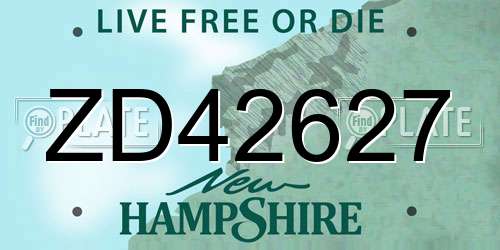 ZD42627 New Hampshire License Plate
