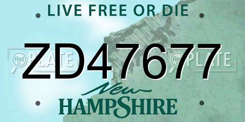 ZD47677 New Hampshire License Plate