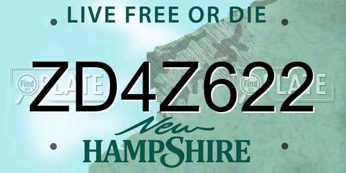 ZD4Z622 New Hampshire License Plate