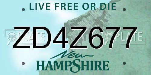 ZD4Z677 New Hampshire License Plate