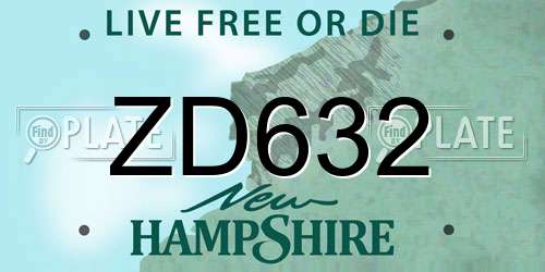 ZD632 New Hampshire License Plate
