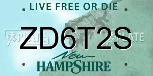 ZD6T2S New Hampshire License Plate
