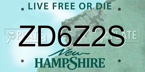 ZD6Z2S New Hampshire License Plate