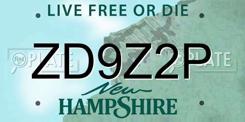 ZD9Z2P New Hampshire License Plate
