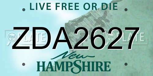 ZDA2627 New Hampshire License Plate