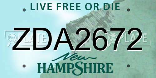 ZDA2672 New Hampshire License Plate