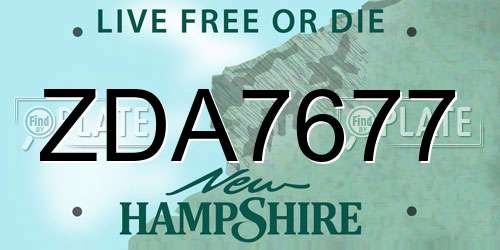 ZDA7677 New Hampshire License Plate