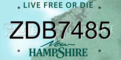 ZDB7485 New Hampshire License Plate
