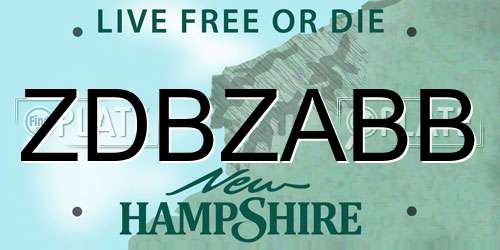 ZDBZABB New Hampshire License Plate
