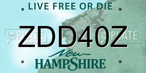 ZDD40Z New Hampshire License Plate