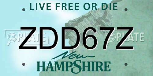 ZDD67Z New Hampshire License Plate