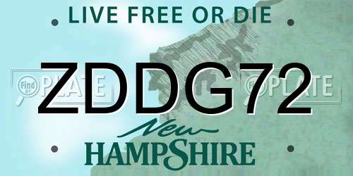 ZDDG72 New Hampshire License Plate