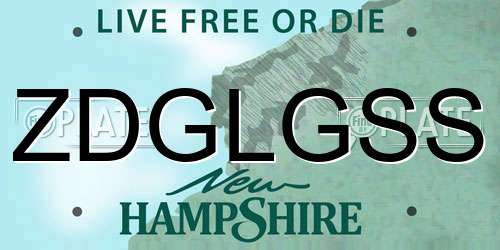 ZDGLGSS New Hampshire License Plate