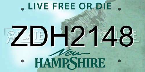 ZDH2148 New Hampshire License Plate