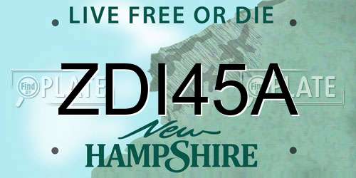 ZDI45A New Hampshire License Plate