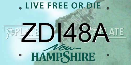 ZDI48A New Hampshire License Plate