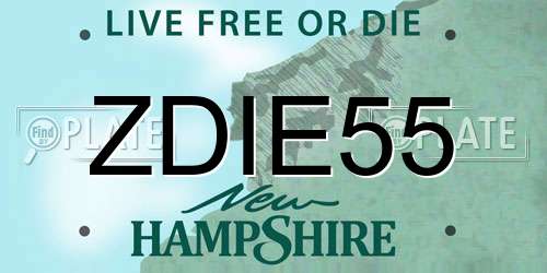 ZDIE55 New Hampshire License Plate