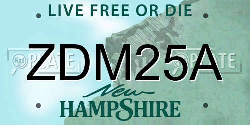 ZDM25A New Hampshire License Plate
