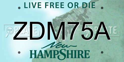 ZDM75A New Hampshire License Plate