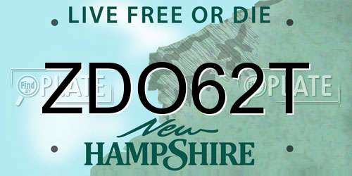 ZDO62T New Hampshire License Plate