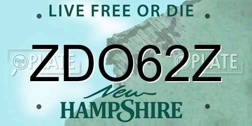 ZDO62Z New Hampshire License Plate