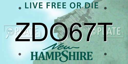 ZDO67T New Hampshire License Plate