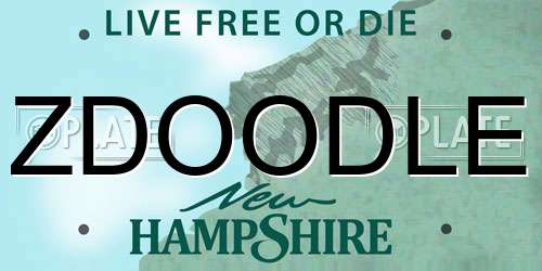 ZDOODLE New Hampshire License Plate