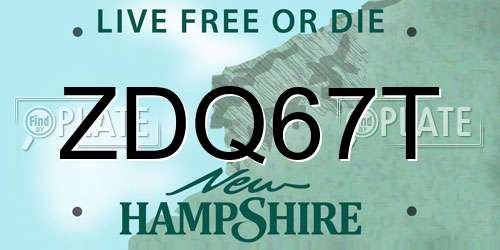 ZDQ67T New Hampshire License Plate
