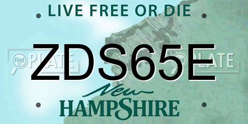 ZDS65E New Hampshire License Plate