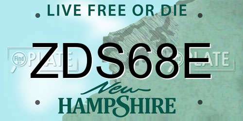 ZDS68E New Hampshire License Plate