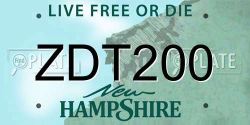 ZDT200 New Hampshire License Plate